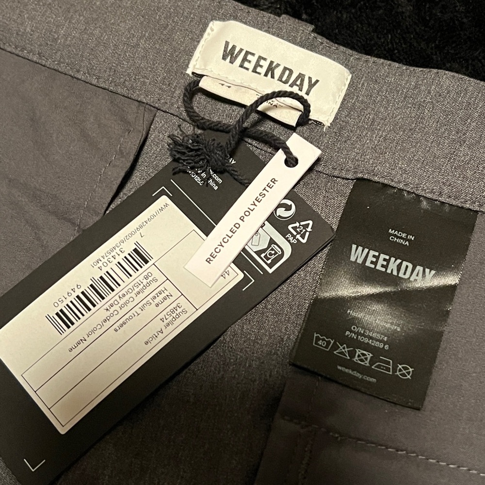 HOLDforEXJ NWT- WEEKDAY- HAZEL- EUR 44- SUIT PANTS in GRAY MELANGE - Picture 10 of 11